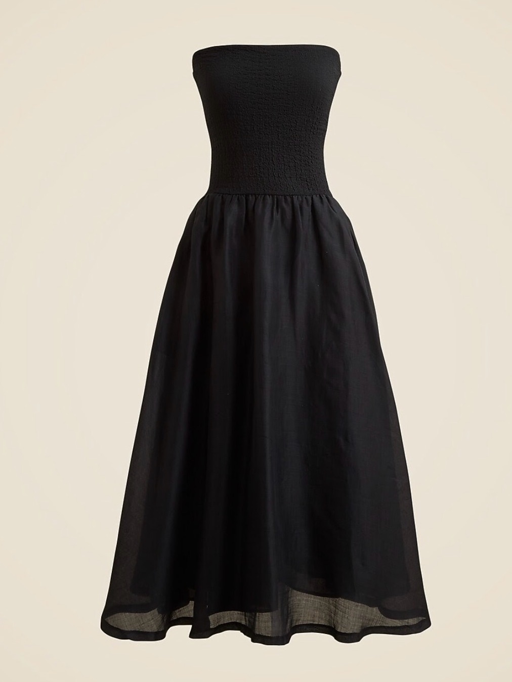 J. Crew Black Strapless Maxi Dress